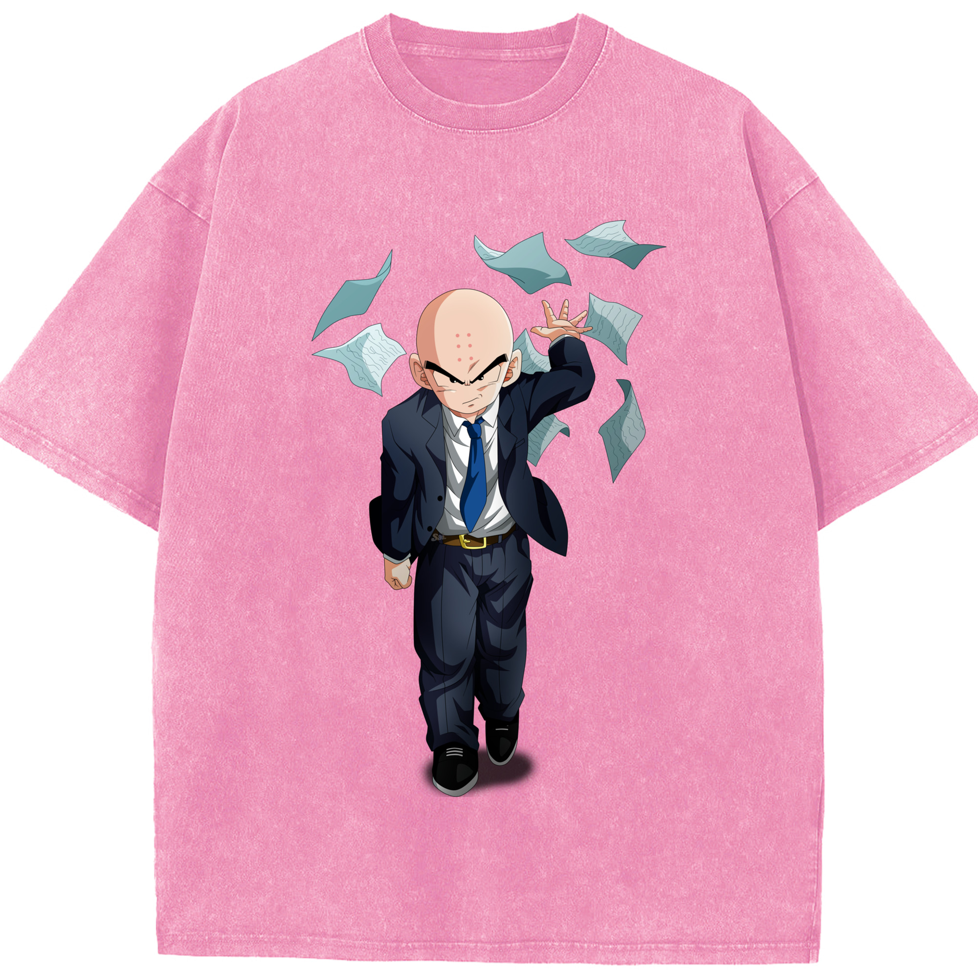 （画像用） ドラゴンボール クリリン DRAGON BALL krillin 綿100% ヴィンテージ風 半袖Tシャツ（フロントプリント）
